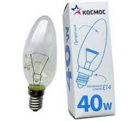 Космос Е14 40 Вт свеча  накаливания